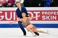 フィギュアスケート世界選手権、アイスダンス・リズムダンス（RD）。演技に臨む米国のマディソン・チョーク/エヴァン・ベイツ組（2023年3月24日撮影）。(c)Kazuhiro NOGI/AFP