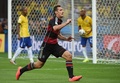 サッカーW杯ブラジル大会（2014 World Cup）準決勝、ブラジル対ドイツ。ゴールを決めて喜ぶドイツのミロスラフ・クローゼ（Miroslav Klose、2014年7月8日撮影）。(c)AFP/PEDRO UGARTE