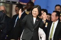 台湾・台北で行われた双十節の式典に出席する蔡英文総統（2023年10月10日撮影）。(c)Sam Yeh / AFP