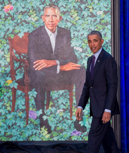 オバマ夫妻の肖像画公開、独創的作風に感嘆の声 写真9枚 国際ニュース