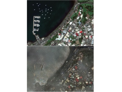 サイクロン直撃の仏マヨット島、衛星写真で被災前後を確認