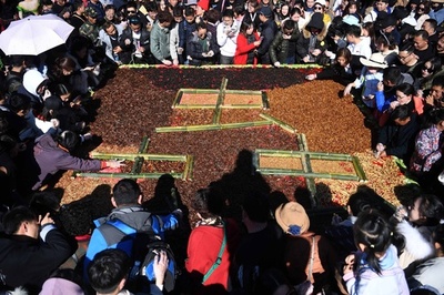 春節前に売り上げ急増 中国東北部の伝統食「蚕蛹」