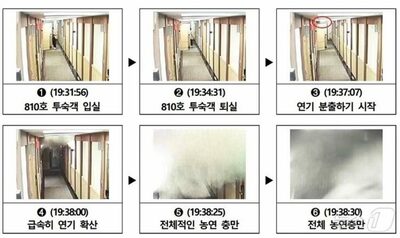 韓国ホテル火災、わずか83秒で廊下全体に煙が充満…「ドアクローザー」不備