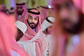 サウジアラビアの首都リヤドでの国際会議「未来投資イニシアチブ」に出席した同国のムハンマド・ビン・サルマン皇太子（2018年10月24日撮影）。(c)GIUSEPPE CACACE / AFP