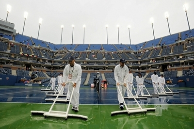 男子単決勝は雨天順延に、全米オープン
