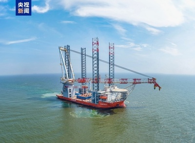 ペイロード1万7600トン超の次世代洋上風力発電設置船が完成 中国