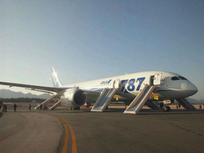 ボーイング787ドリームライナー、米でも運航停止 バッテリー発火の恐れ