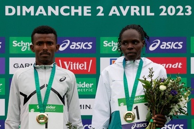 男子は初マラソンのアヤナ、女子はキプロプが優勝 パリ・マラソン