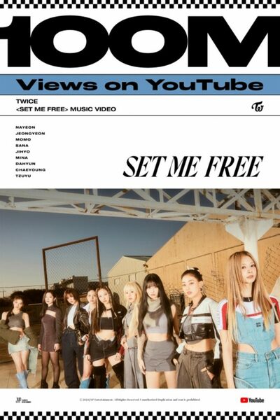 TWICE、「SET ME FREE」MVがYouTube1億ビュー突破