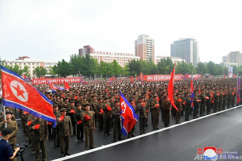 水害被災地支援に首都平壌の党員派遣 大規模激励会