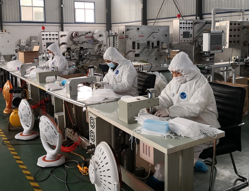 中国のマスク生産能力と生産量、1日当たり1億枚を突破