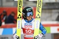 ノルディックスキー世界選手権、複合男子個人ラージヒル。前半飛躍を終えた渡部暁斗（2021年3月4日撮影）。(c)CHRISTOF STACHE / AFP