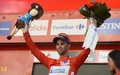 第69回ブエルタ・ア・エスパーニャ（69th Vuelta a Espana）、第4ステージ（マイレナ・デル・アルコールからコルドバ、164.7キロメール）。表彰台で歓喜するオリカ・グリーンエッジ・サイクリングチーム（Orica GreenEDGE Cycling Team）のマイケル・マシューズ（Michael Matthews、2014年8月26日撮影）。(c)AFP/JOSE JORDAN
