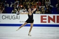 18-19フィギュアスケートグランプリ（GP）シリーズ第4戦、NHK杯。女子シングル・ショートプログラム（SP）の演技に臨むエリザベータ・トゥクタミシェワ（2018年11月9日撮影）。(c)Martin BUREAU / AFP
