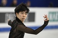 フィギュアスケート四大陸選手権、男子シングル・ショートプログラム（SP）。演技に臨む佐藤駿（2024年2月1日撮影）。(c)GREG BAKER / AFP
