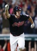 17MLB、クリーブランド・インディアンス対カンザスシティ・ロイヤルズ。10回裏にサヨナラ安打を放つクリーブランド・インディアンスのジェイ・ブルース（2017年9月14日撮影）。(c)AFP/Getty Images/Ron Schwane