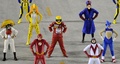 ブラジル・リオデジャネイロ（Rio de Janeiro）のカーニバル会場「サンボドロモ」をパレードするサンバチーム「ウニドス・ダ・チジュッカ（Unidos da Tijuca）」（2014年3月4日撮影）。(c)AFP/TASSO MARCELO LEAL