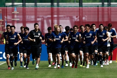 日本代表がキャンプ地で調整、2日にベルギー戦