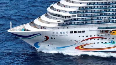 中国初の国産大型クルーズ船 初の試験航行完了