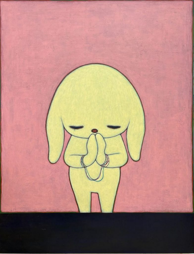 コバヤシ麻衣子 Silent Thoughts, 146 x 112 x 4 cm, Acrylic, color pencil, Japanese paper on canvas, 2026(c)NEWSIS