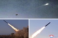 北朝鮮の朝鮮人民軍が実施した弾道ミサイル発射実験の様子。場所は非公開。朝鮮中央通信（KCNA）提供（2022年11月2～5日撮影、7日公開）。(c)AFP PHOTO/KCNA VIA KNS