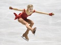 世界フィギュアスケート国別対抗戦2015、女子シングル・ショートプログラム。演技に臨むエレーナ・ラディオノワ（2015年4月16日撮影）。(c)AFP/Toru YAMANAKA