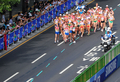 第13回世界陸上大邱大会（13th IAAF World Championships in Athletics Daegu）は31日、5日目の競技が行われ、女子20キロメートル競歩決勝でロシアのオリガ・カニスキナ（Olga Kaniskina）が1時間29分42秒で優勝し、大会3連覇を果たした。

レースに臨む選手（2011年8月31日撮影）。(c)AFP/MARK RALSTON