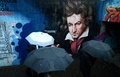 ルートウィヒ・ベートーベンを描いた壁画。独西部ボンで（2019年12月13日撮影）。(c)INA FASSBENDER / AFP