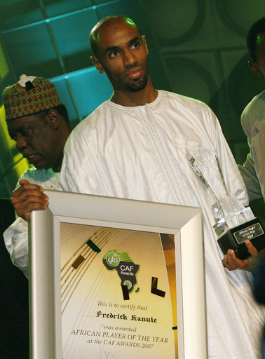 2007年アフリカ年間最優秀選手にカヌーテが選出される