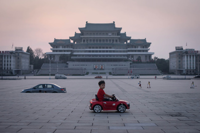 【今日の1枚】のどかな夕暮れ、建国記念日の北朝鮮