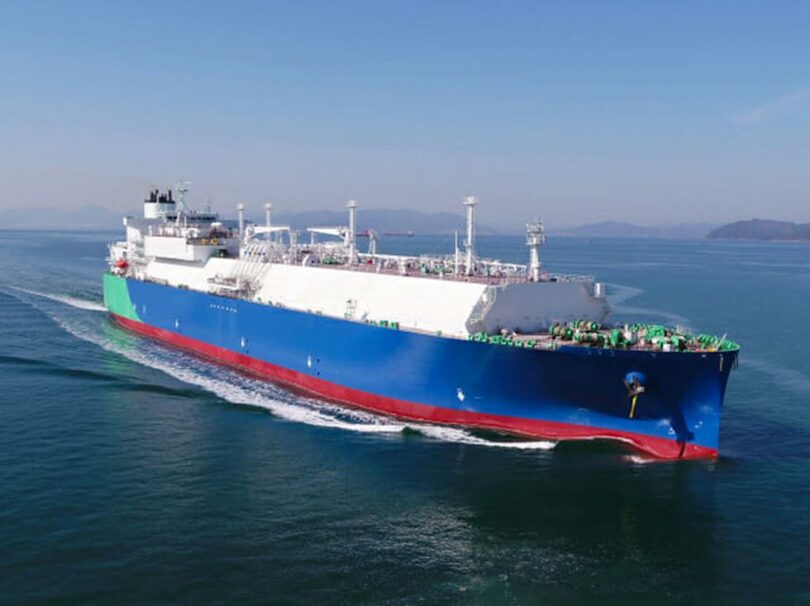 サムスン重工業が建造したLNG運搬船＝サムスン重工業(c)KOREA WAVE