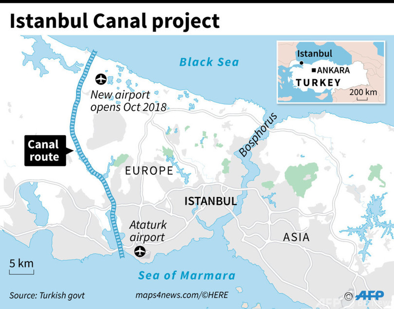 国際ニュース：AFPBB Newsトルコ、運河計画に懸念表明の退役将校ら10人拘束 クーデター同然と非難