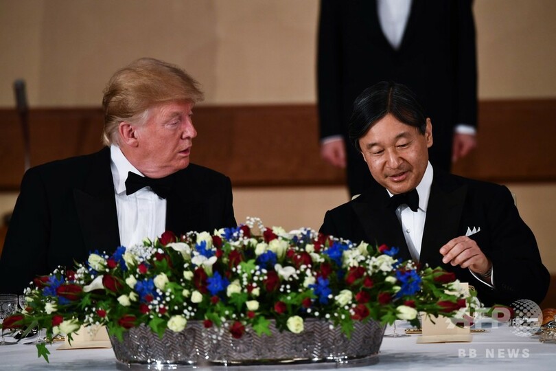 トランプ米大統領夫妻、宮中晩さん会に出席