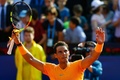 男子テニス、バルセロナ・オープン、シングルス3回戦。勝利を喜ぶラファエル・ナダル（2018年4月26日撮影）。(c)AFP PHOTO / PAU BARRENA
