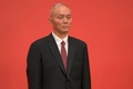 中国共産党の最高指導部の政治局常務委員に選出された蔡奇氏（2022年10月23日撮影）。(c)WANG Zhao / AFP