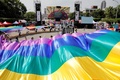 台北で行われた性的少数者（LGBT）のパレードの参加者（2018年10月27日撮影）。(c)Daniel Shih / AFP