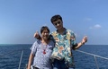 旅中の阿晋さんと祖母。提供写真（撮影日不明）。(c)CNS