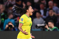 サッカー女子W杯オーストラリア・ニュージーランド大会、グループF、フランス対ブラジル。同点ゴールを決めて喜ぶブラジルのウージェニー・ルソメ（2023年7月29日撮影）。(c)FRANCK FIFE / AFP