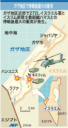 【図解】ガザ地区で停戦後最大の衝突