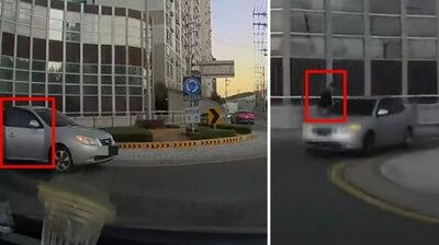 なぜここで止まる？…韓国・環状交差点の真ん中で停車、同乗者を降ろすあきれた行為