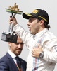 14F1第18戦ブラジルGP（Brazilian Grand Prix 2014）決勝。3位に入り歓喜するウィリアムズ（Williams）のフェリペ・マッサ（Felipe Massa、2014年11月9日撮影）。(c)AFP/MIGUEL SHINCARIOL