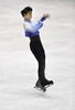 世界フィギュアスケート国別対抗戦2015、男子シングル・ショートプログラム。演技に臨む羽生結弦（2015年4月16日撮影）。(c)AFP/Toru YAMANAKA