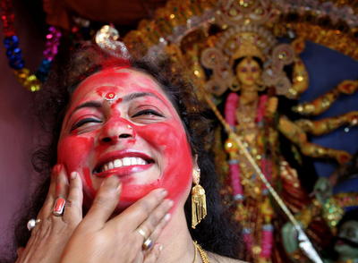 ヒンズー教の女神「ドゥルガ」祭、最終日