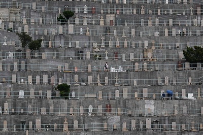 【今日の1枚】「墓掃除の日」の墓地 香港