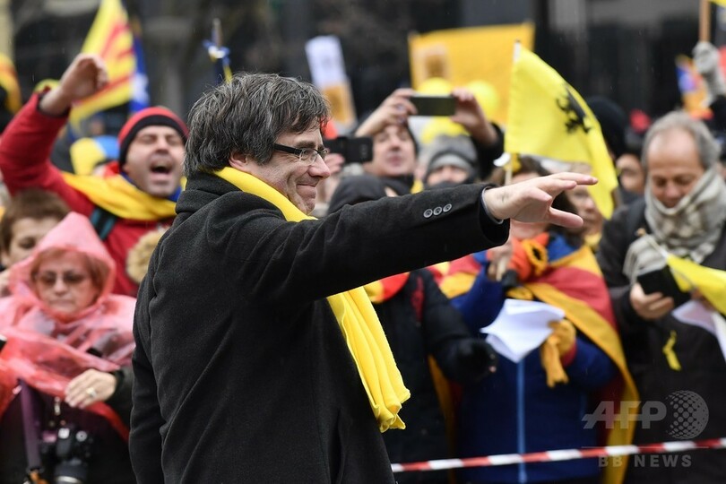 ベルギーでカタルーニャ独立派デモ、警察発表で4万5000人