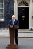 英ロンドンの首相官邸前で発表を行うボリス・ジョンソン首相（2019年9月2日撮影）。(c)Tolga AKMEN / AFP