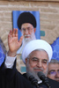 イラン中部ヤズドで演説するハッサン・ロウハニ大統領。イラン大統領府提供（2019年11月10日提供）。(c)Photo by HO / Iranian Presidency / AFP
