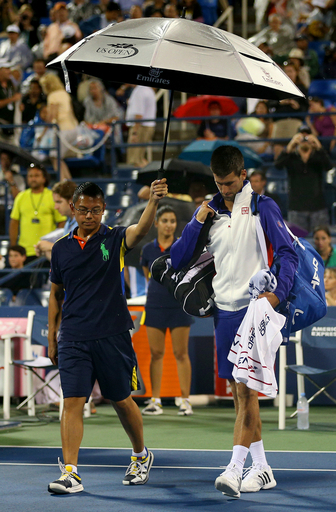 ジョコビッチ、デルポトロらの4回戦が雨天順延 全米オープン