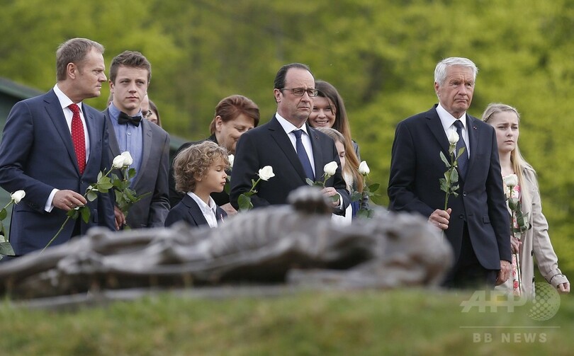 ナチス収容所解放から70年、欧州各地で追悼式