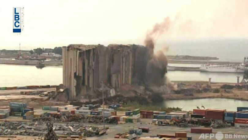 ベイルート港のサイロ、一部倒壊 2年前の大爆発で損傷